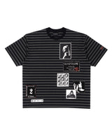 BBD Anxiety Multi Patch Stripe T-Shirt (Black&Charcoal)