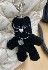 [made] ブラックシルバーキャットキーリング