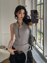 Ronnie ストラップツーウェイホルターノースリーブ