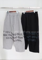 [UNISEX] One-two lettering jogger & wide pants