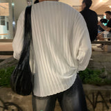 LMN フレイVネックボクシーフィット長袖Tシャツ (4カラー)