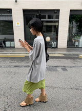 Tecto Summer Frill Banding Midi Skirt