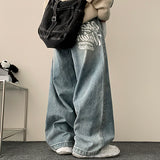 Nenti Bag Printed Washing Wide Denim Pants