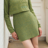 ALPACA KNIT MINI SKIRT - MINT GREEN
