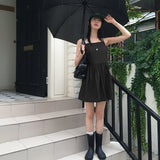Ritoon Back Slit Strap Layered Vacation Look Mini Dress