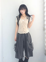 vintage shirring button t
