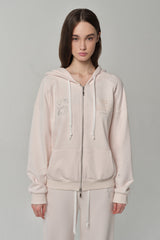 06 Crystal hooded zip-up, Pink