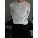 [MUSCLE FIT] Shoulder cutting knit sleeves(3color)