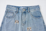 PUPPY EMBROIDERED CURVED DENIM code 26225