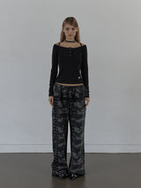 SLEEVELESS LAYERED TOP / BLACK