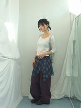 U-Neck Three-Quarter Slim Line Cotton Top