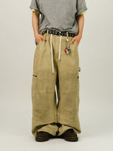 AP WORK DAMAGE COTTON WIDE PANTS