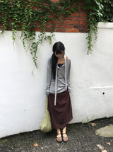 Nuaf Loose-Fit Summer Henley Neck Button Long Sleeve Tee