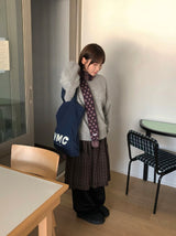 アノンチェックフリルバンディングミディスカート