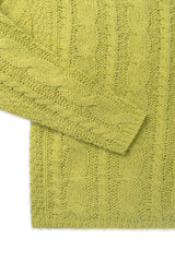 Cinnamon cable knit_olive