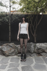 silent symbol eyelet sleeveless (white)