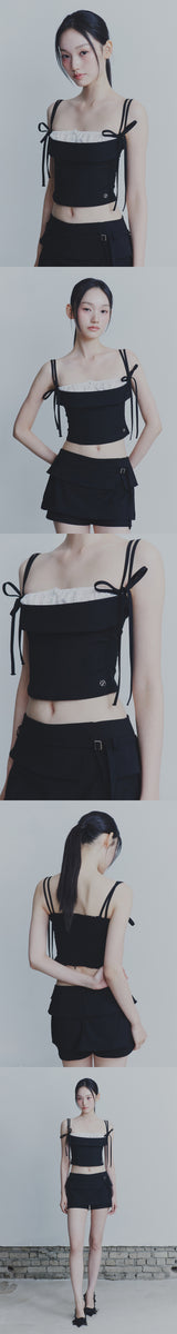 HEART RIBBON TOP black