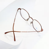 Knouun Round titanium glasses CODE. 101. A PinkBrown