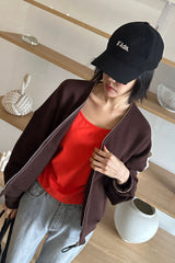 フォーシーズンスウェットジップアップ_BROWN