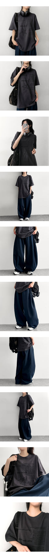 Tring Oversized Fit Star Short Sleeve T-shirt