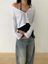 Minimal Button Cardigan