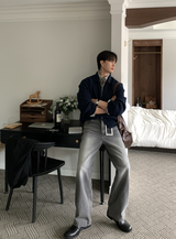 Crete Greywashed Semi-Wide Denim Pants