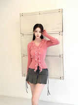 1075. Fringe wool knit cardi (4color)