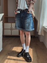 Rondi Ambo Washed Half Denim Pants