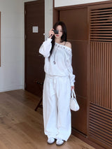 Luri Back Heart Pocket Carpenter Wide Pants 