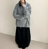 テリーフリースサイドピンタックインシジョンストリングワイドパンツ