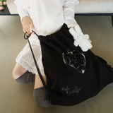 Deli rabbit string bag (black_gray)