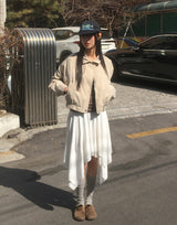 Slut lipped unbalanced cancan midi skirt