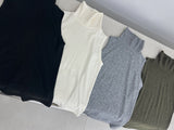 wool Angora sleeveless turtleneck T-shirt
