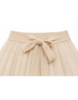 Lierre Ribbon Sheer Layered Flare Pants Lightbeige
