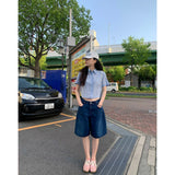 マオ バミューダ デニムパンツ