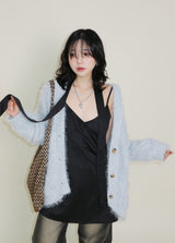 Featheryan Rouge Long Angora Cardigan