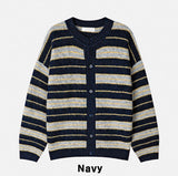 [wool21%] sway multi-stripe cardigan