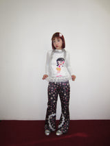 OurHappy Original cute girl print white top
