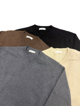 Soft V-Neck Knit (M, L / 4 Colors)
