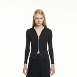  slim-fit zipper cardigan