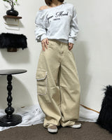 Lace pocket cotton wide PT [3color] D-1461
