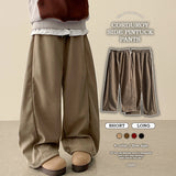 Rutte Corduroy Side Pin Tuck Slit Banding Wide Pants