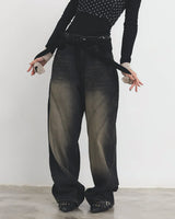  Line Up Snow Washed Baggy Jeans