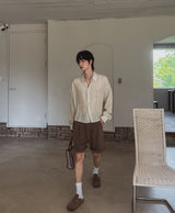 Enfree ドローイングクロップシャツ