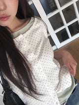 26SS★ [MADE] Lion Dot Round Three Quarter Sleeve T-Shirt Cardigan