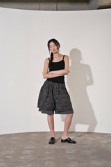 VINTAGE CAMO LAYERED 1/2 PANTS (Charcoal)