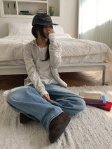 ダロヘンリーネックフリル長袖Tシャツ