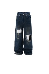 Blue Ripped Washed Jeans