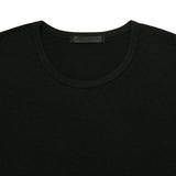 オーバーサイズシルケットスクープネックTシャツ BLACK
