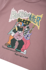 Dust pink ロックバンド クロップTシャツ